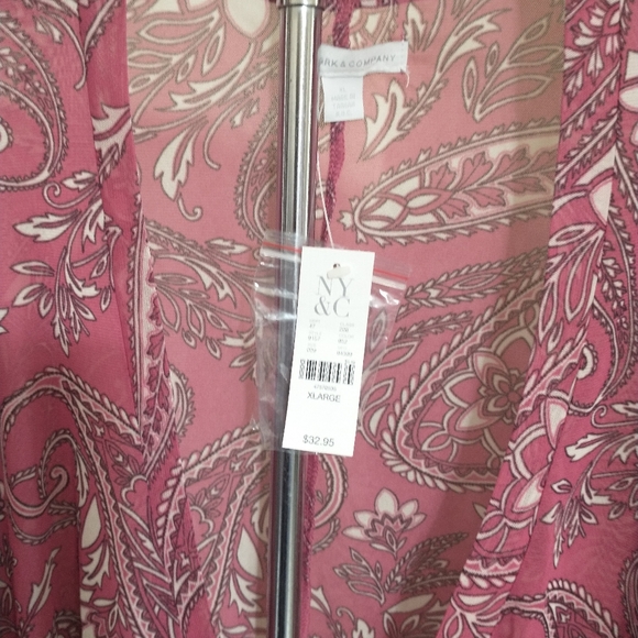 Pink Paisley Sheer Cardigan - Picture 5 of 6